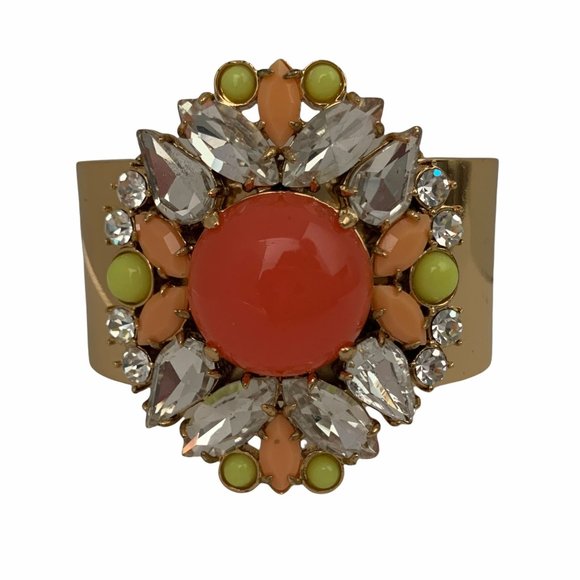 Juicy Couture Jewelry - Juicy Couture Gold Cuff Rhinestone Flower Statemen